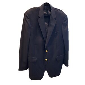 Lauren Ralph Lauren Blazer Sport Coat Mens 44R Blue W/Gold‎ Buttons Single Vent